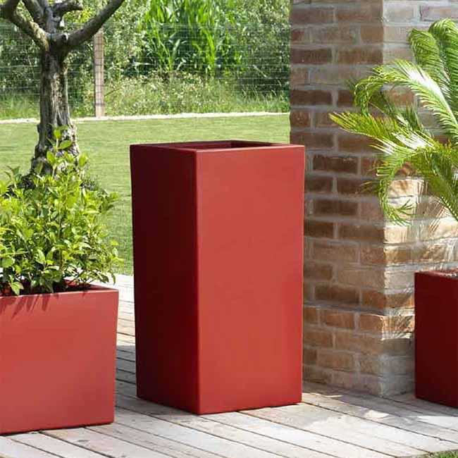 Jardinière extérieure résine rotomoulée haute - Gris anthracite