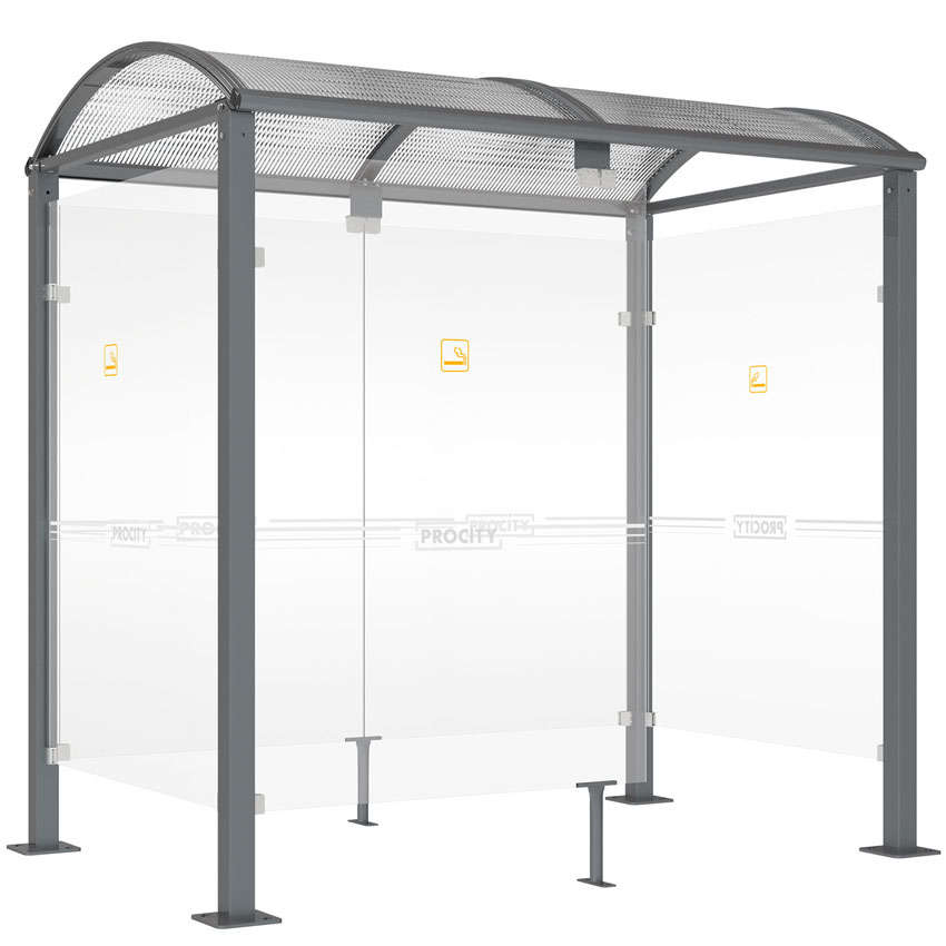 Abri fumeurs Premium simple - L. 2500 mm