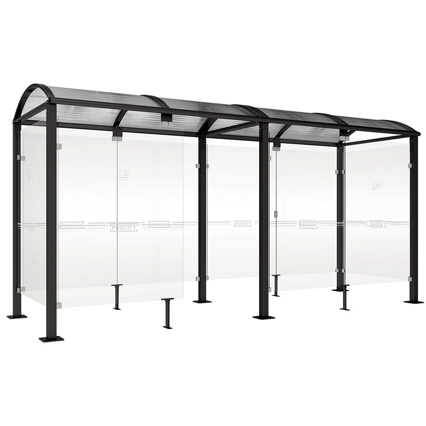 Abri fumeurs extérieur Premium - L. 2500 mm