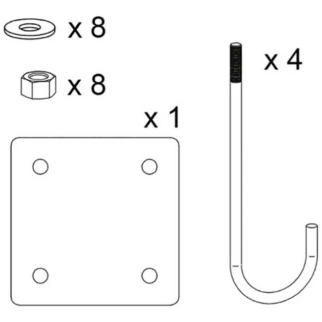 Option : Kit de pose pour barrière tournante 1400 à 2300 mm