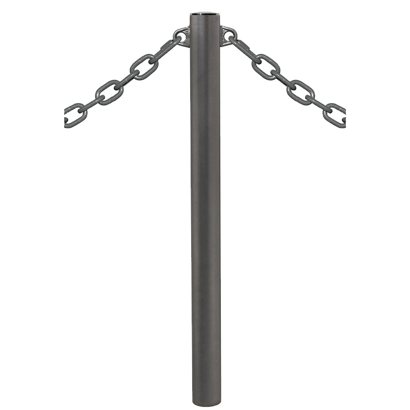 Potelet à chaine 2 anneaux - Pommeau Inox