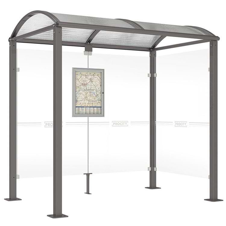 Abri Bus Voûte - 1 bardage latéral - L. 2500 mm