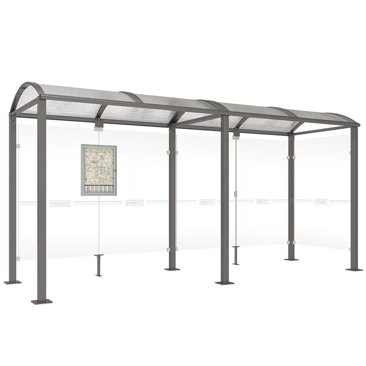 Abri Bus Voûte - 1 bardage latéral - L. 5000 mm