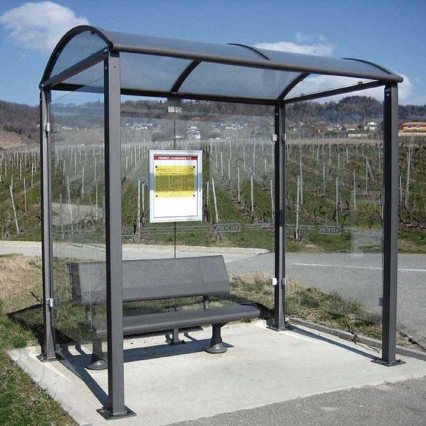 Abri voyageurs 2,5 m - 2 bardages latéraux