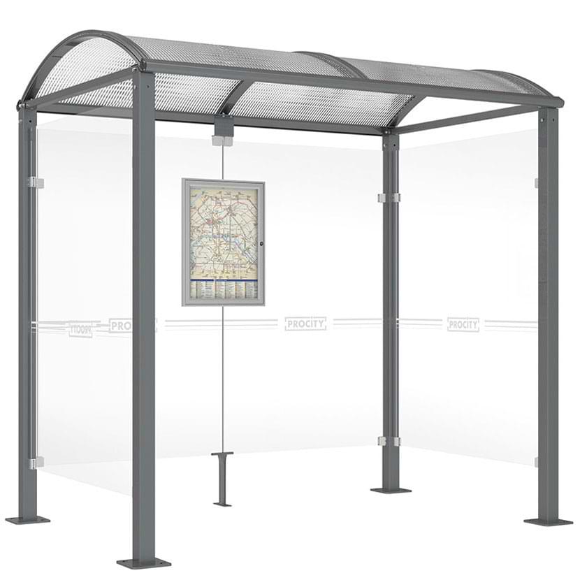 Abri Bus Voûte - 2 bardages latéraux - L. 2500 mm