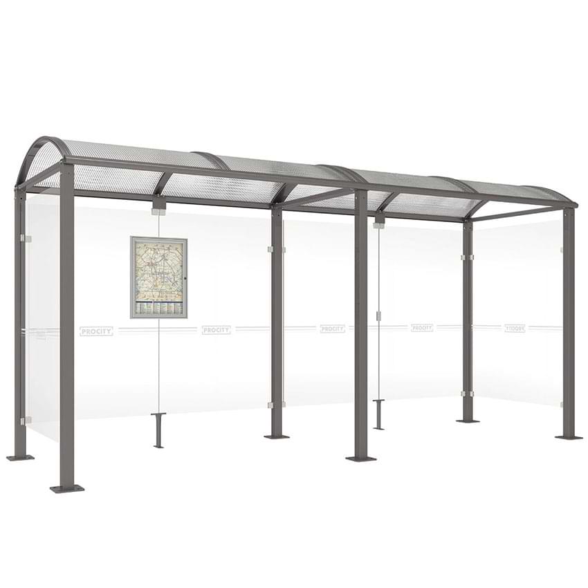 Abri Bus Voûte - 2 bardages latéraux - L. 5000 mm