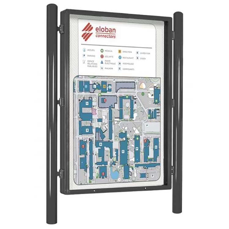 Panneau vitrine H. 1860 X L. 1310 mm - Version double face