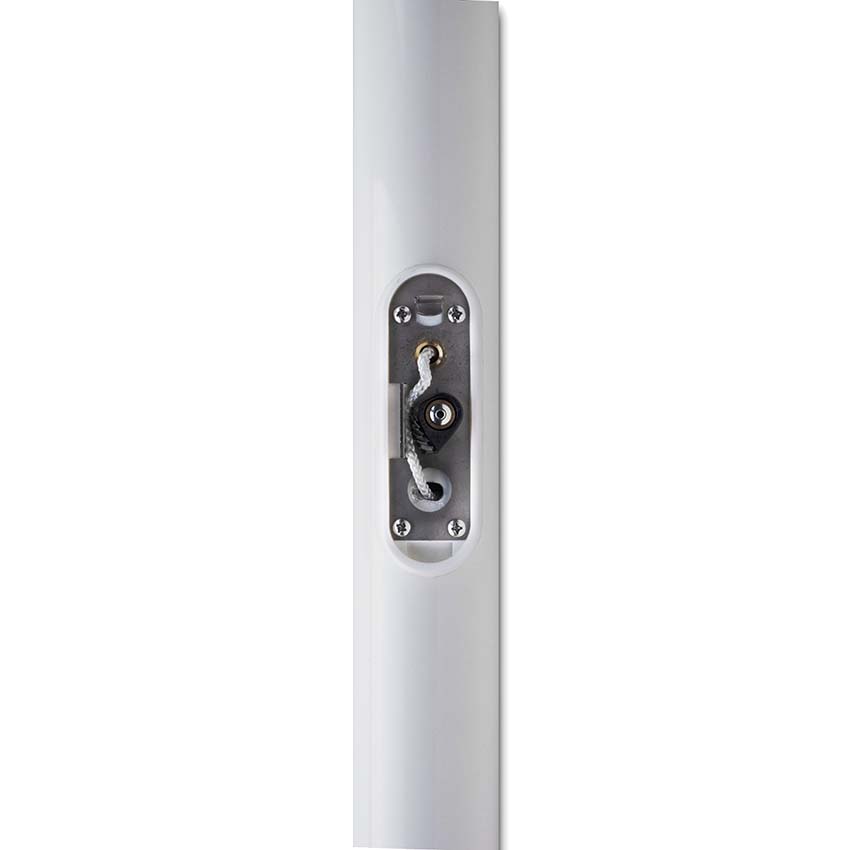 Mât aluminium blanc avec boîtier antivol - H. 7 m