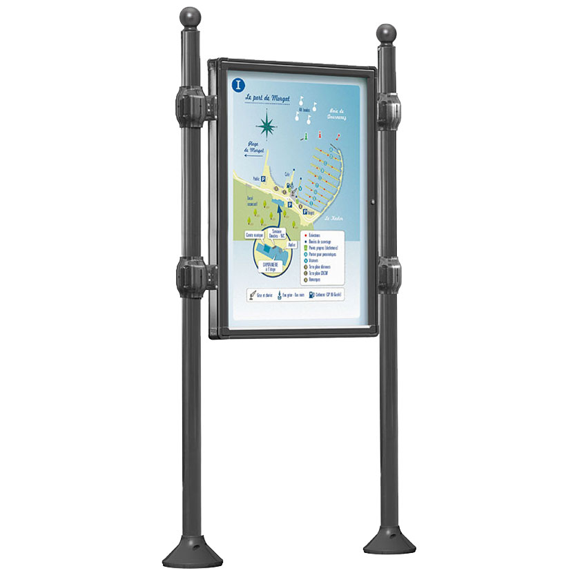 Panneau vitrine double face - Porte battante - H. 1200 X L. 800 mm