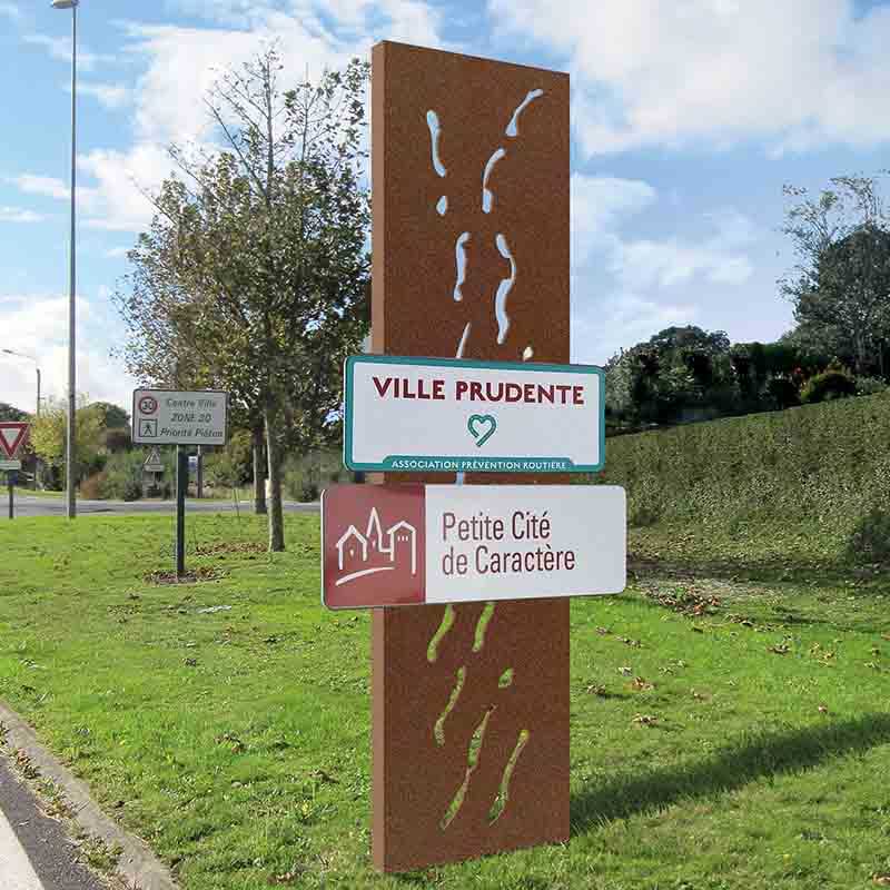 Panneau totem entrée de ville