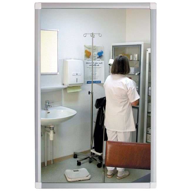 Miroir plat anti-bris - 400 X 1200 mm - Avec cadre aluminium