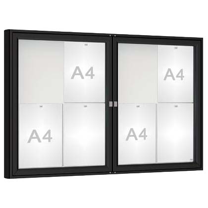 Vitrine extérieure double porte battante alu couleur 8 A4