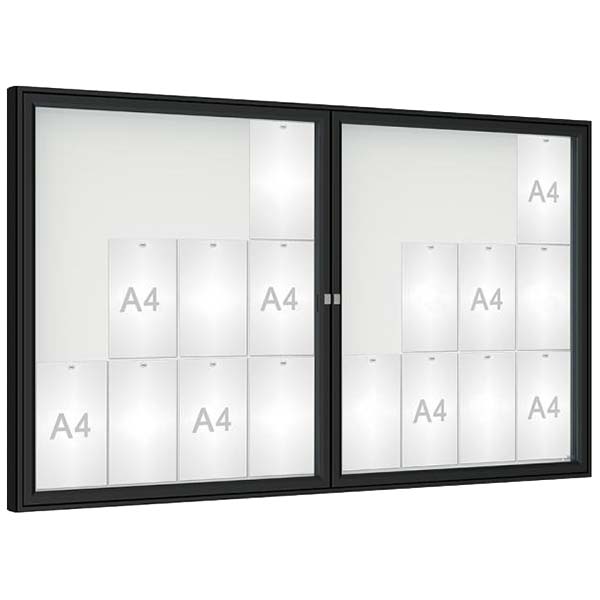 Vitrine extérieure double porte battante alu couleur 8 A4