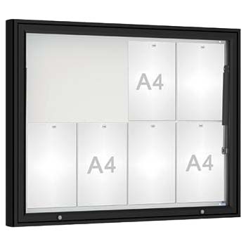 Vitrine extérieure alu couleur - Porte levante