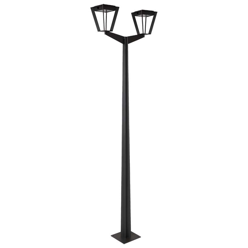 Lampadaire solaire double Metro H. 2,20 m - Gris