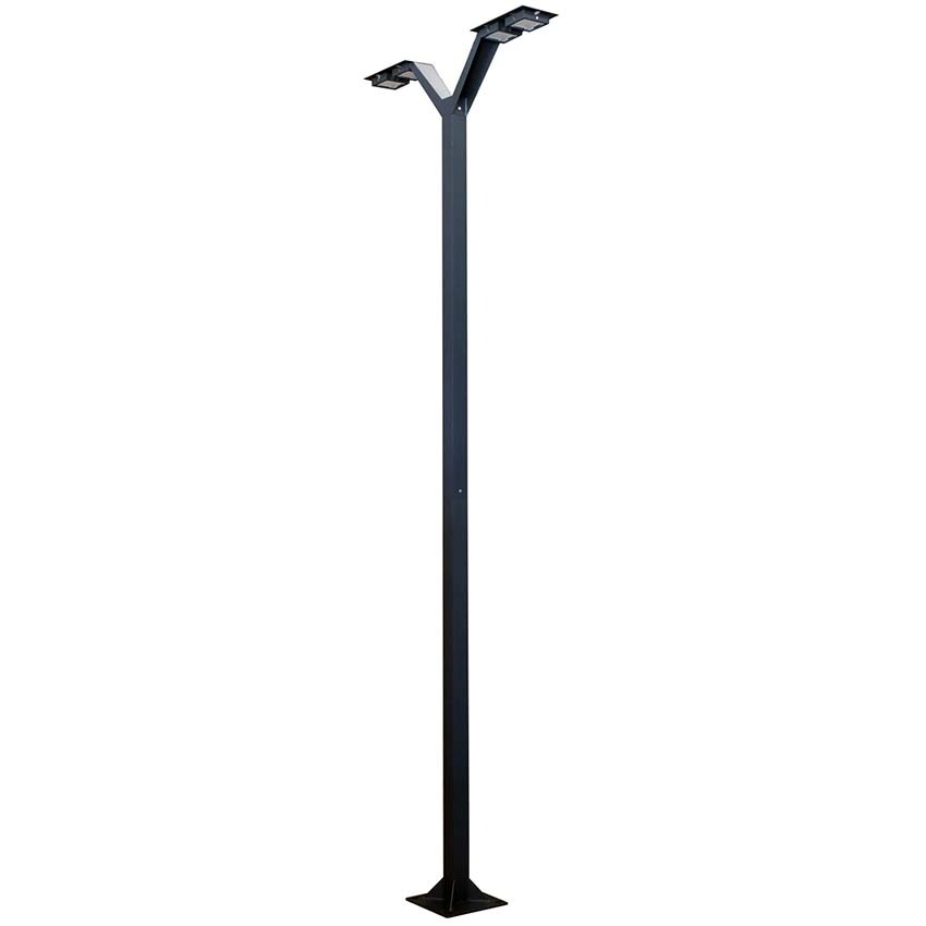 Lampadaire solaire et rechargeable - Gris