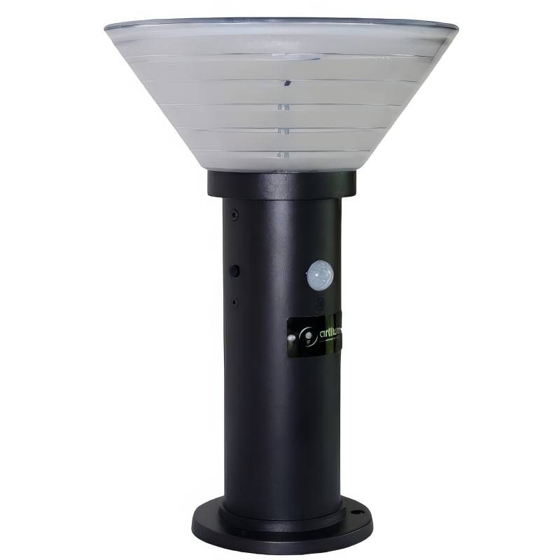 Borne éclairage solaire - H. 380 X D. 258 mm - Noir