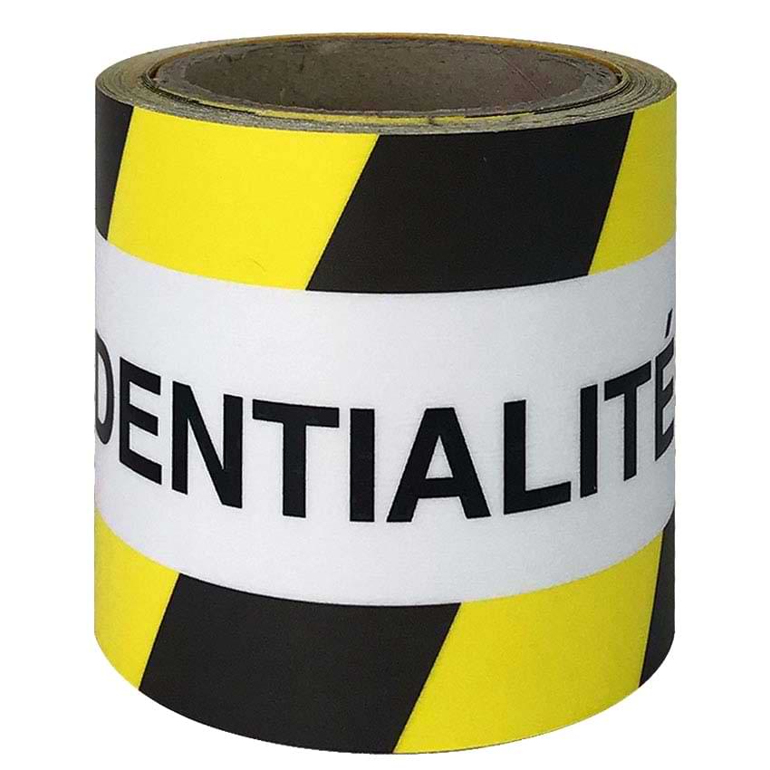 Bande adhésive sol - Zone de confidentialité - l. 10 cm - Rouleau 10 m