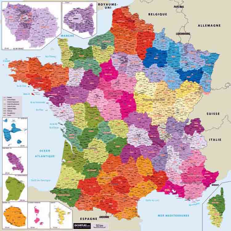Carte France administrative - Magnétique