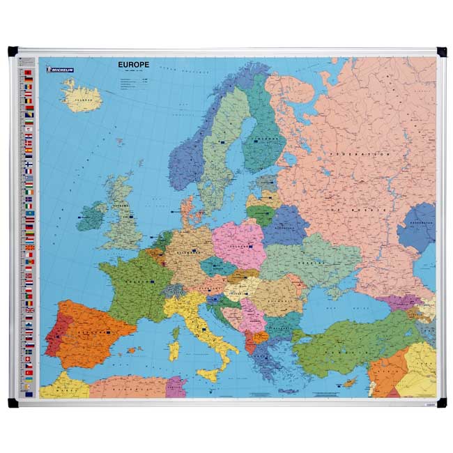 Carte Europe politique 103 X 124 cm - Magnétique