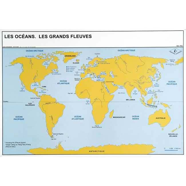 Carte éducative - Les Océans et les grands fleuves
