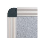 Cloison 2 faces feutrine gris - Encadrement gris alu