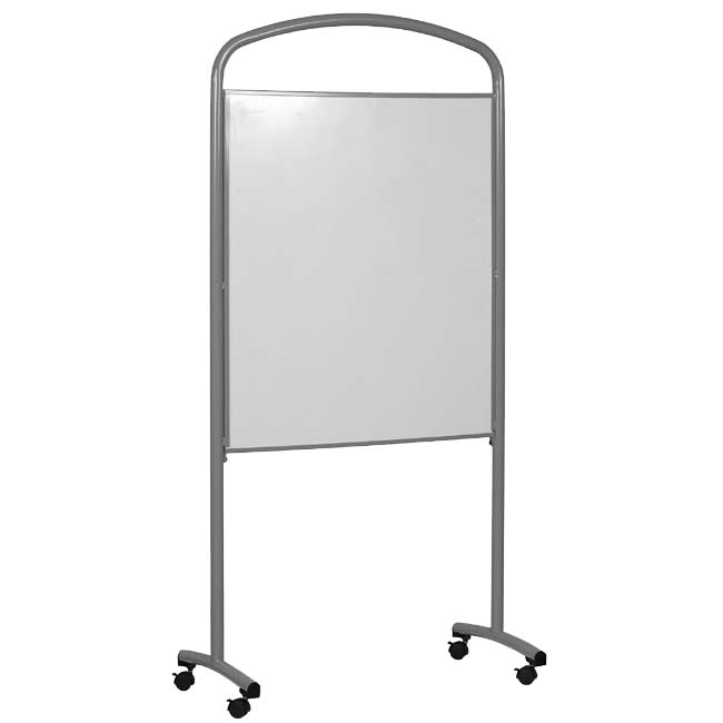 Panneau affichage mobile - 2 faces émaillées blanches - Sur roulettes 