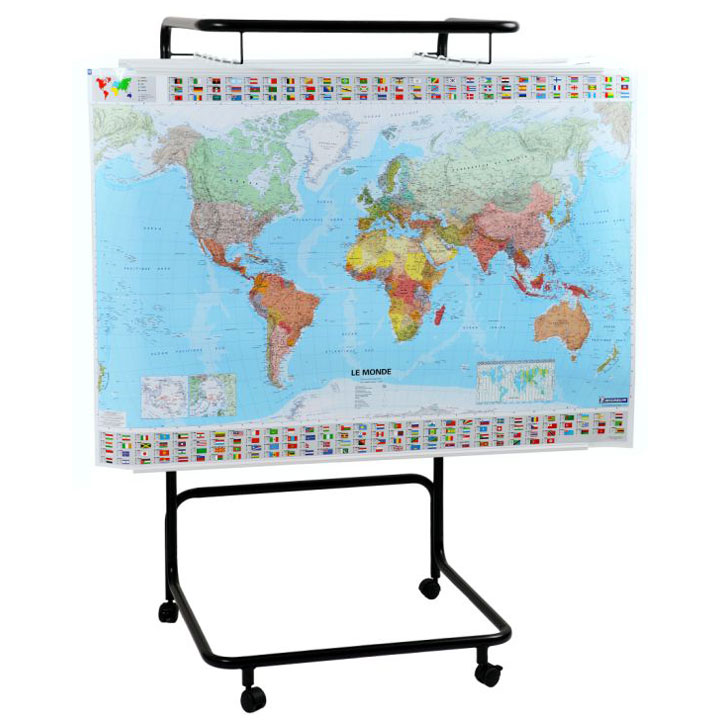 Chariot support de cartes sur roulettes