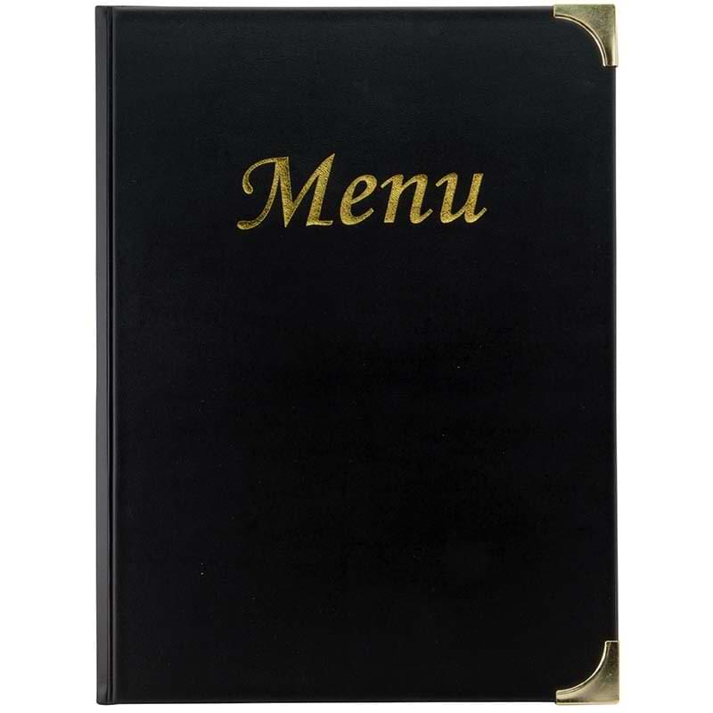Protège menu PVC A4 - 8 pages - Noir