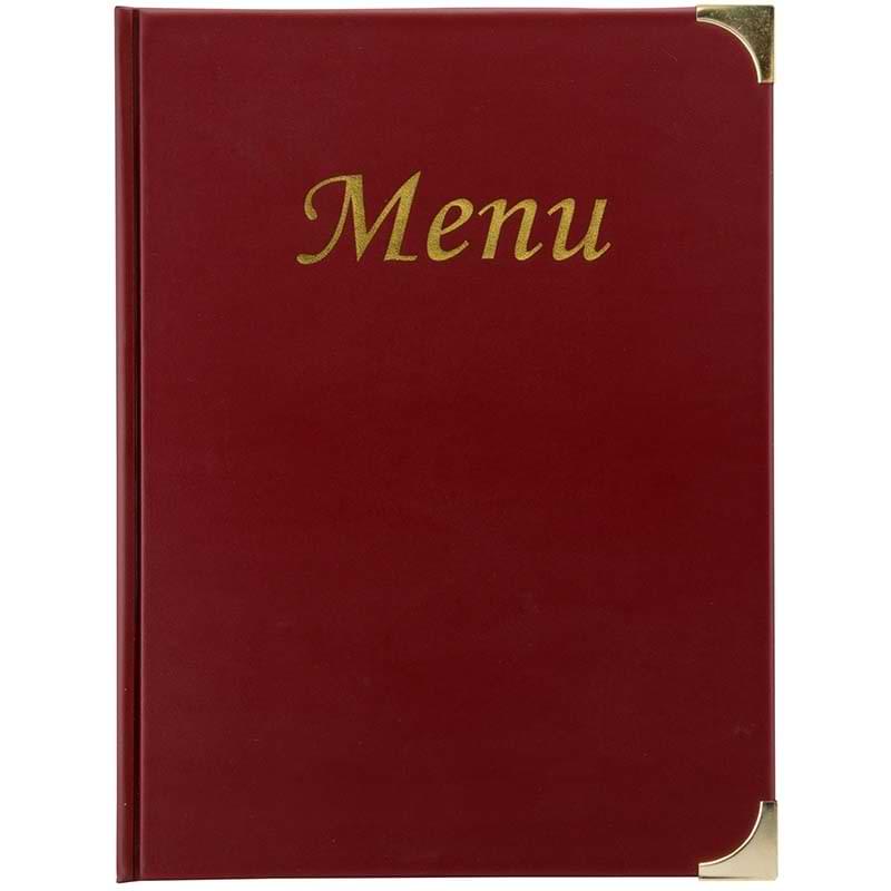 Protège menu PVC A4 - 8 pages - Rouge bordeaux