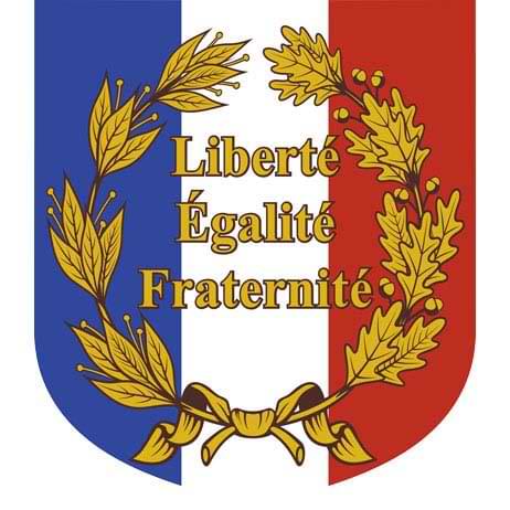 Ecusson porte-drapeaux - Palmes + Liberté Egalité Fraternité