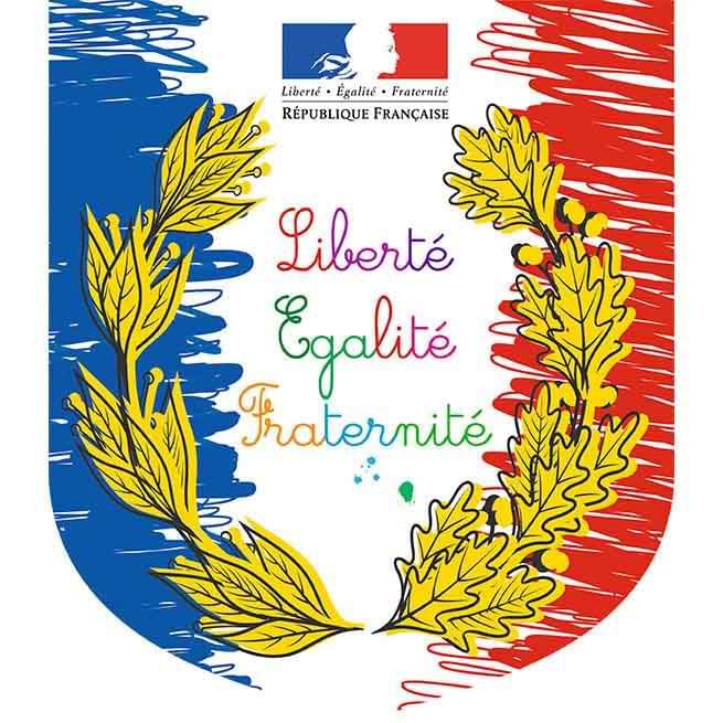 Ecusson porte-drapeaux - Spécial Ecole