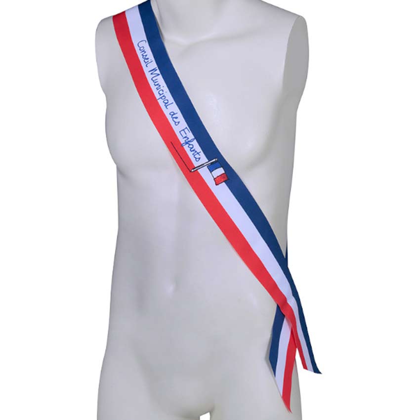 Echarpe tricolore Conseil Municipal des Enfants - L. 1,60 m