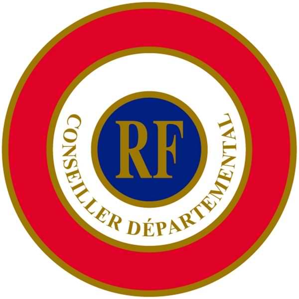 Cocarde de voiture électrostatique D. 94 mm - Conseiller Départemental