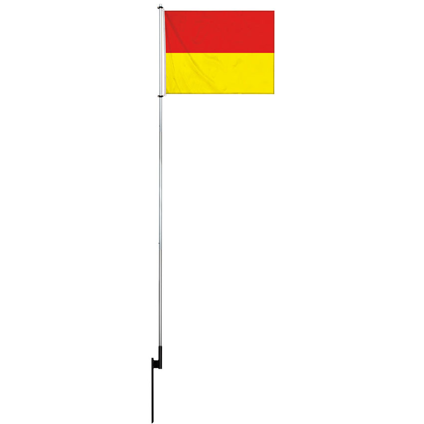 Mât zone de baignade alu avec pied à planter - D. 28 mm X H. 3,3 m