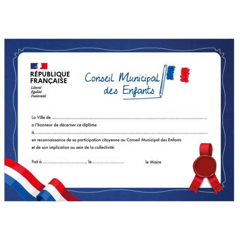Diplôme A4 - Conseil municipal des enfants
