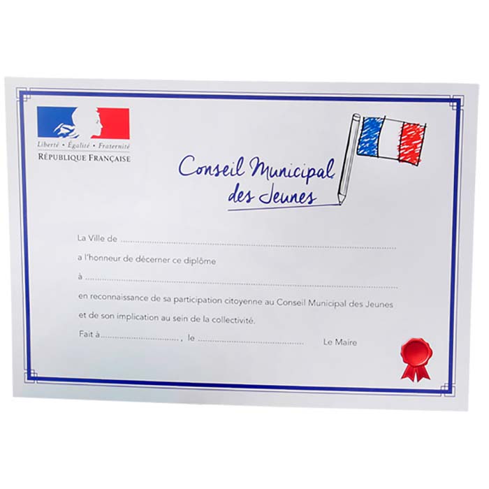 Diplôme A4 - Conseil municipal des enfants