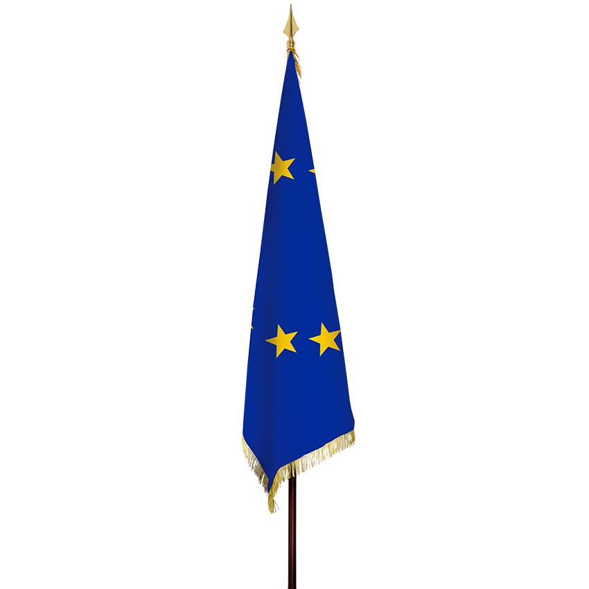Drapeau prestige 100 X 150 cm - Avec franges dorés - Union européenne
