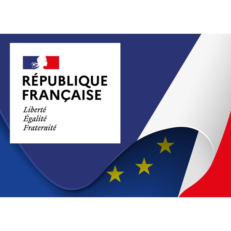 Plaque République française - Drapeau A2 - 420 x 594 mm - Horizontale
