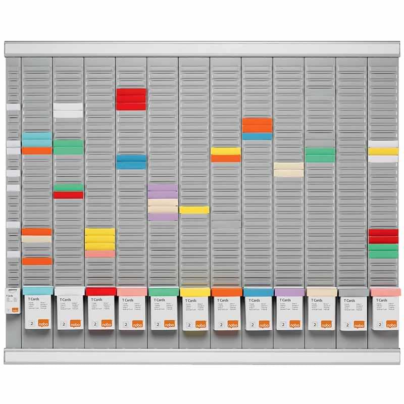 Kit planning annuel fiches T - 32 fentes - Gris