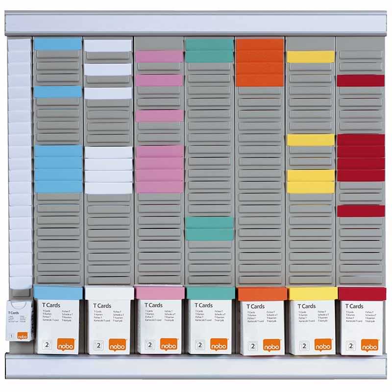 Kit planning hebdomadaire fiches T - 24 fentes - Gris