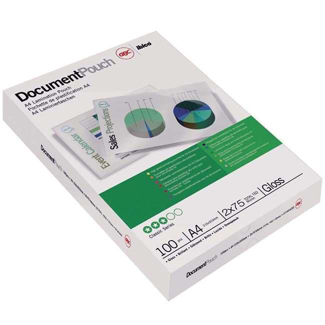 Pochette de plastification 75µ - Format A4 - Jeu de 100 pièces