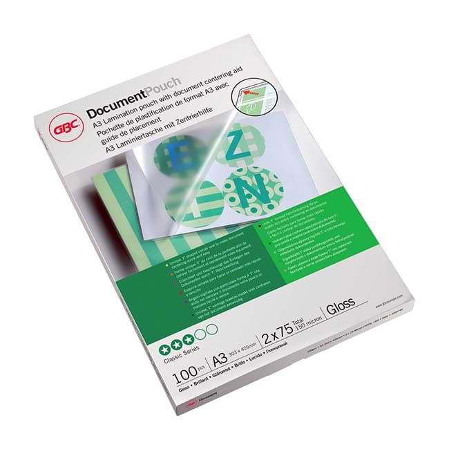 Pochette de plastification 75µ - Format A3 - Jeu de 100 pièces