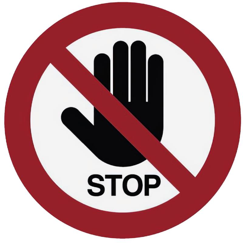 Signalétique Stop - Ne pas s'approcher D. 200 mm - Adhésif autocollant