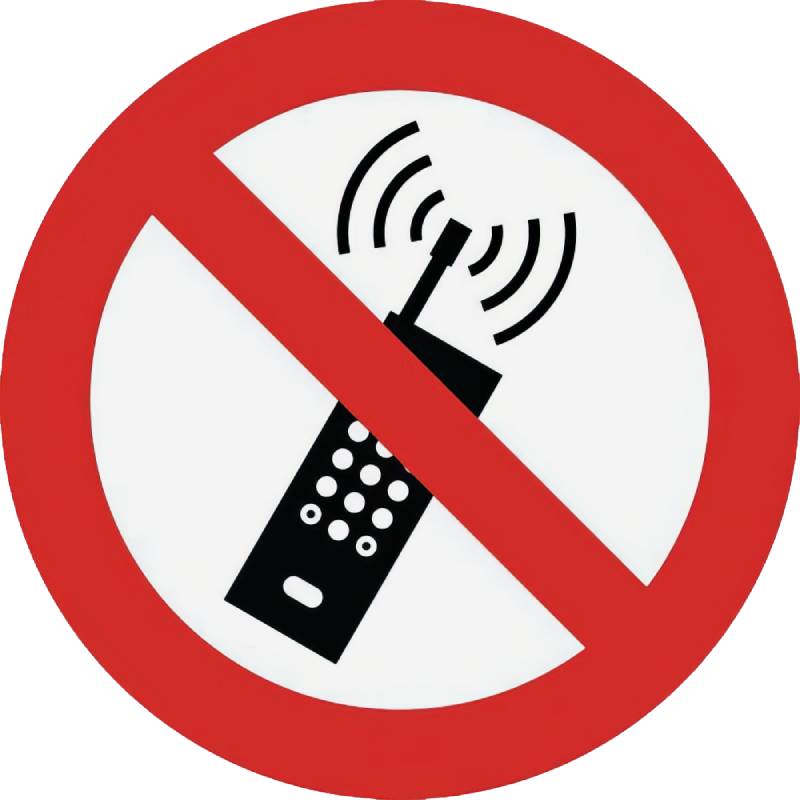 Signalétique Téléphone Mobile Interdit D. 200 mm - Adhésif autocollant