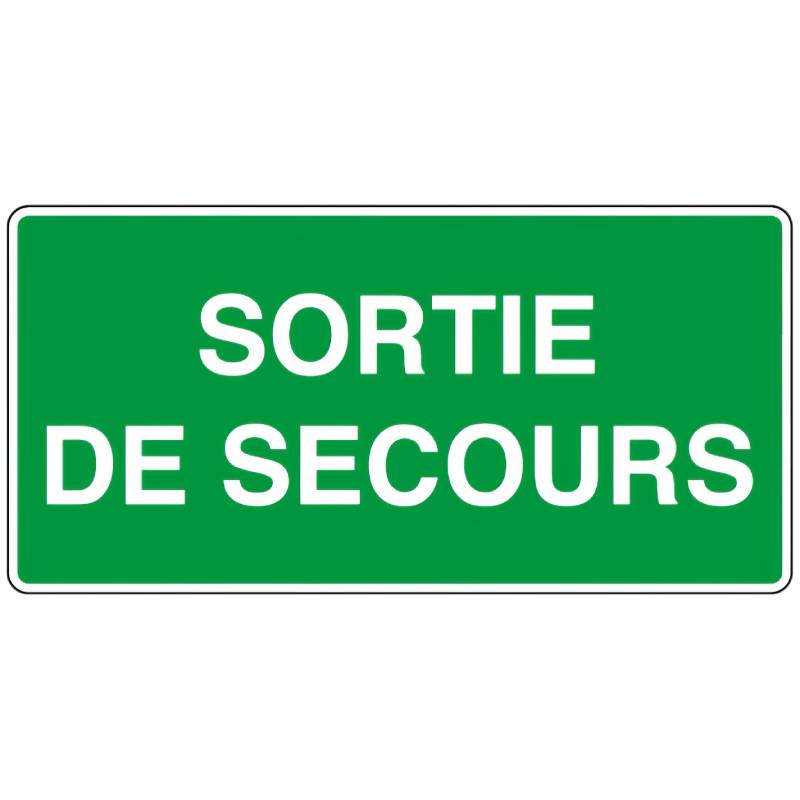 Signalétique Sortie De Secours 500 X 250 mm - Adhésif autocollant