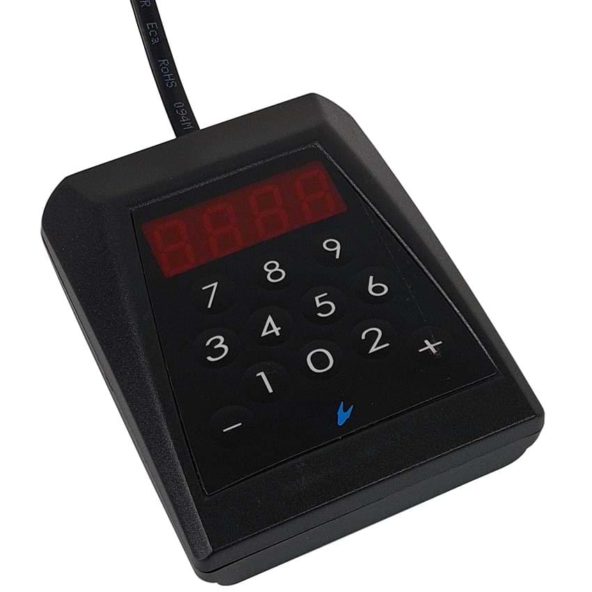 Pupitre d'appel à clavier filaire avec visualisation 2 chiffres (Câble L. 2 m)