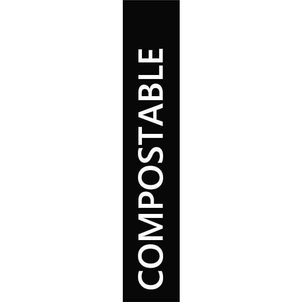 Option : Sticker lettres blanc - Compostable