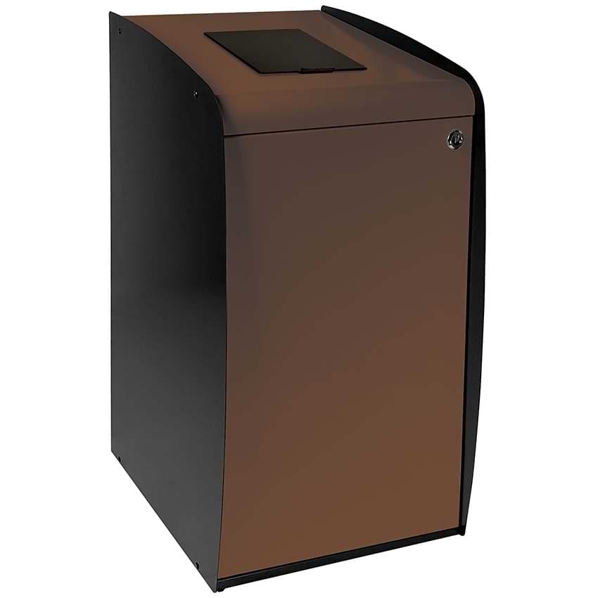 Borne tri-sélectif 80L - Marron (Avec couvercle)