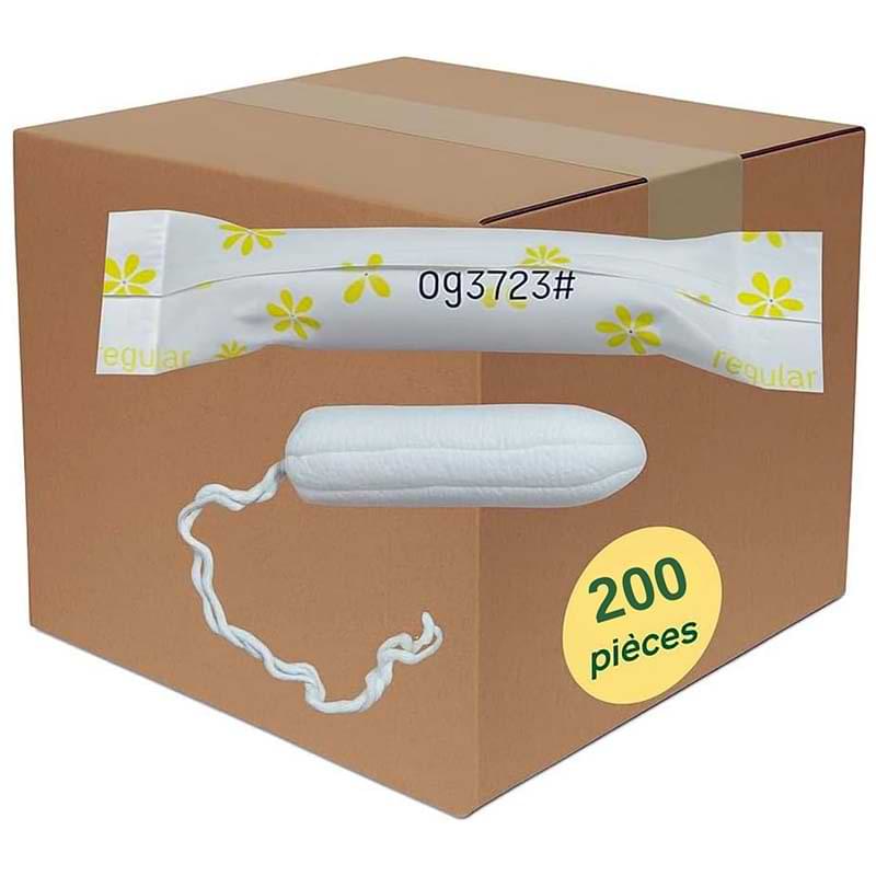 Tampons périodiques digitaux 100% coton Bio - Carton de 200 pces